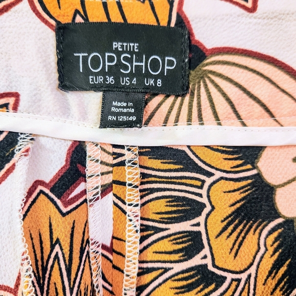 Topshop Petite Floral Print Wide-leg Crop Pants - Picture 5 of 5